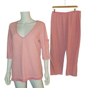 Willow Weaz Lounge Wear Pink Stripes L